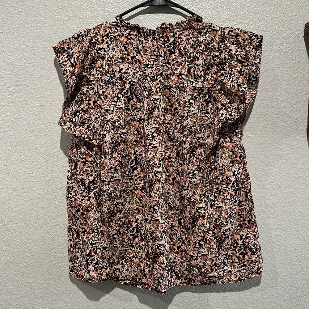 Loft Ruffle Smock Flutter Sleeve Shell Blouse - image 7